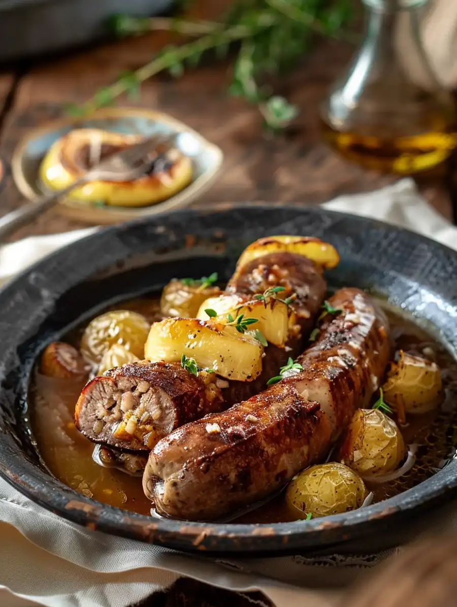 image d'une assiette avec de l'andouillette généré par midjourney